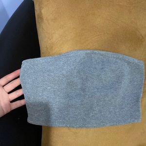 gray tube crop top